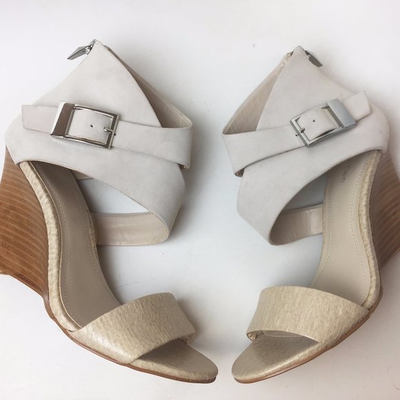 Calvin Klein Marisa Wedge Heels, Size 7.5, Ivory - Picture 5 of 10